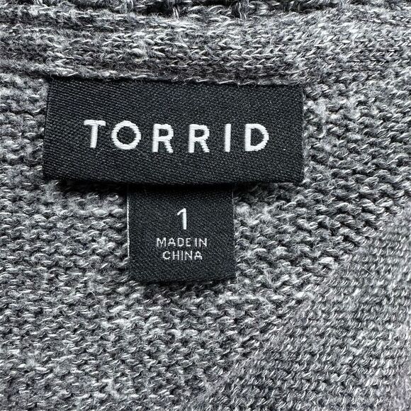 Torrid Women's 1X Gray Open Stitch Open Stitch Curve Hem Sweater - Picture 7 of 9